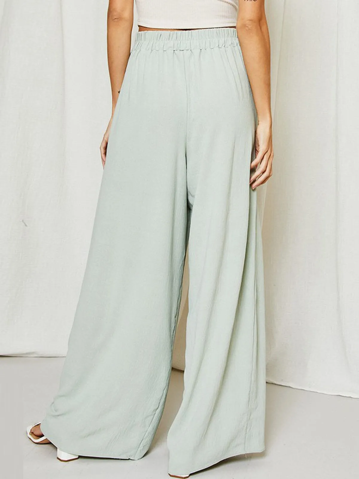 WOMEN'S WIDE LEG PLEATED PANTS