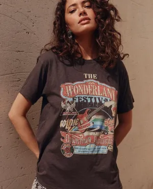 Wonderland Biker Tee Charcoal