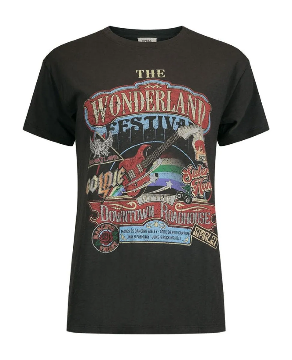 Wonderland Biker Tee Charcoal