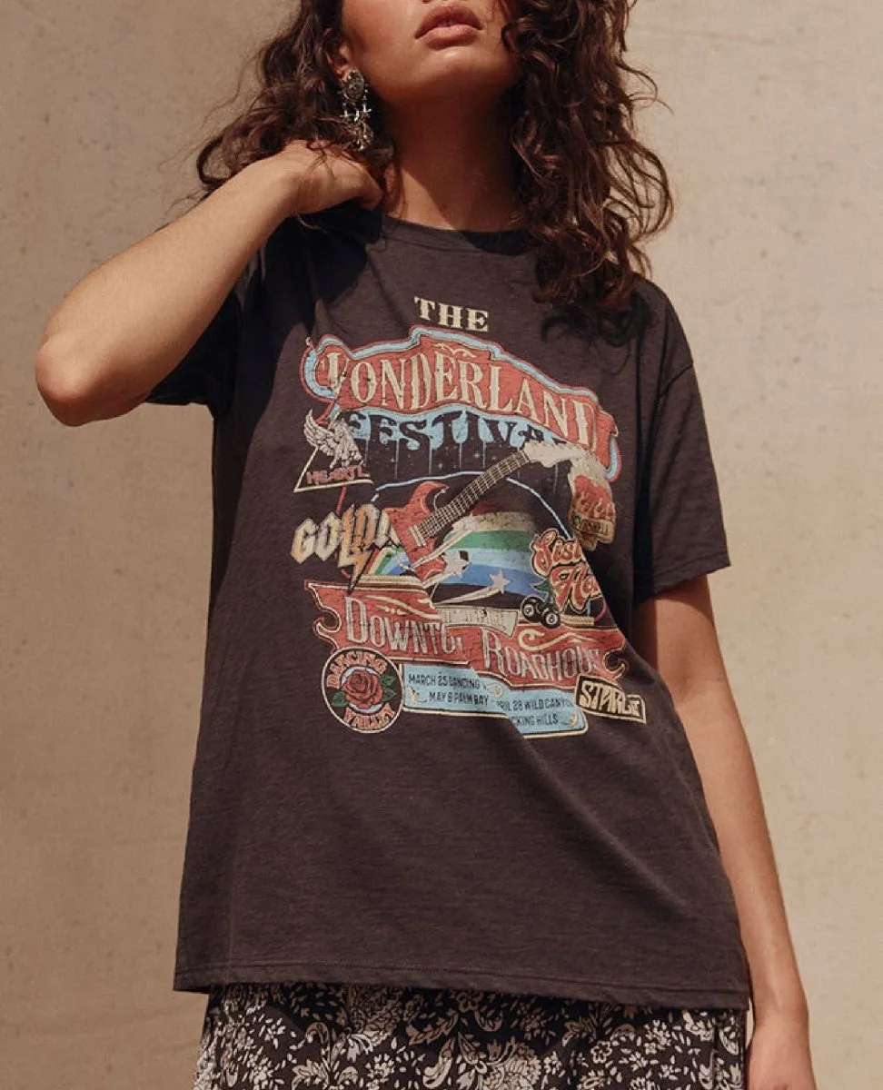 Wonderland Biker Tee Charcoal