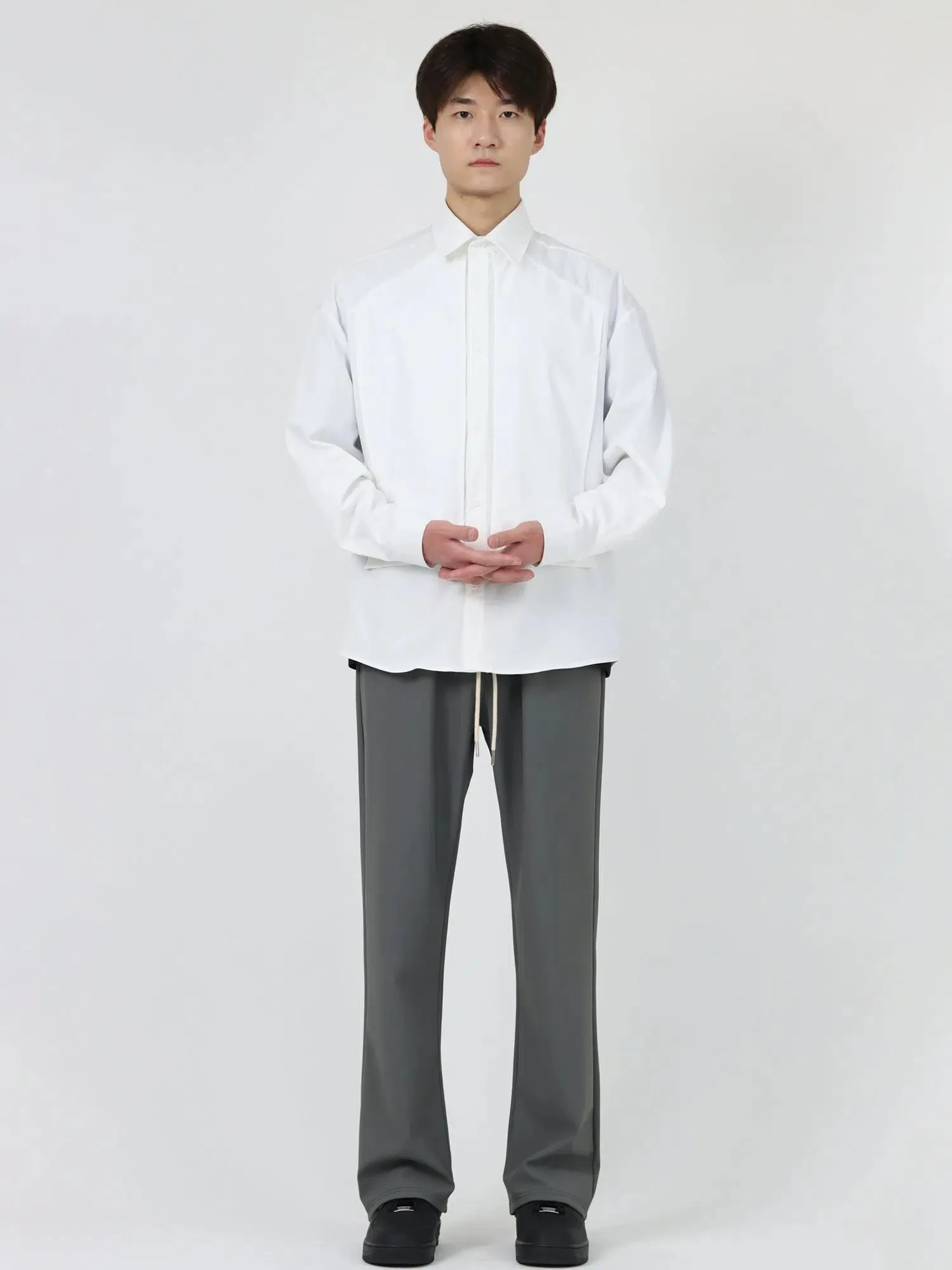 Wrinkled Stitching Button Chest Pocket Shirt