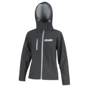 X5CAPE Womens Black Customisable Soft Shell Full Zip Jacket