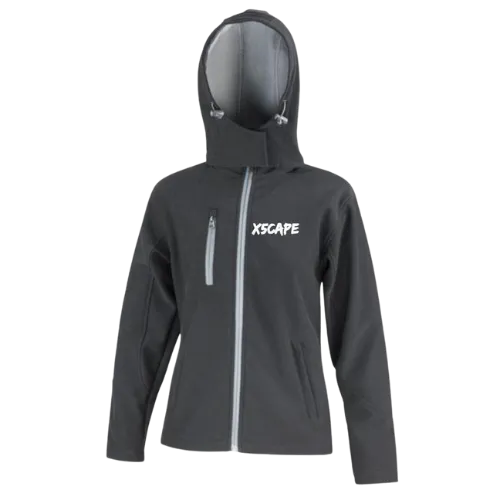 X5CAPE Womens Black Customisable Soft Shell Full Zip Jacket