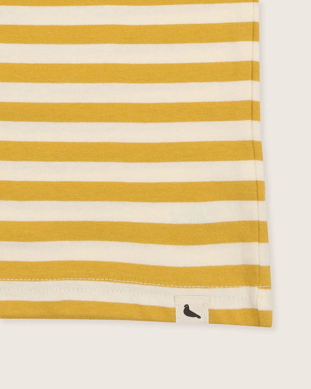 Yellow Bear Face Stripe Print T-Shirt