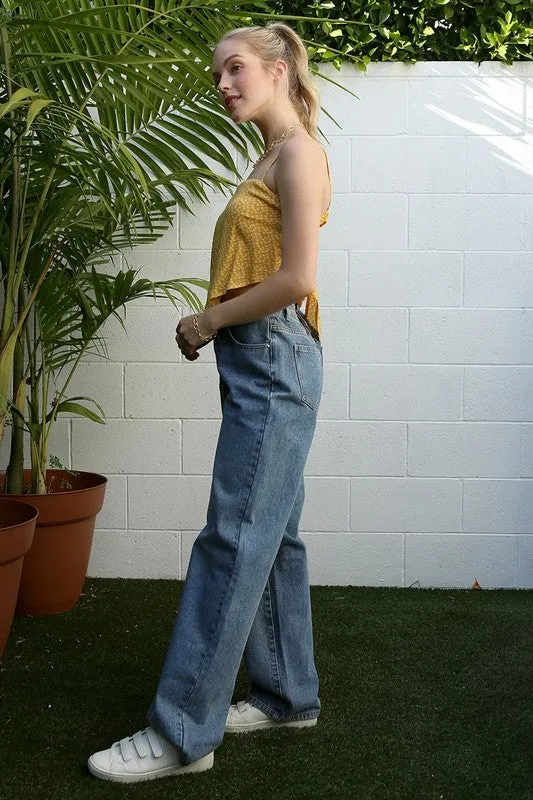 yellow floral tank top