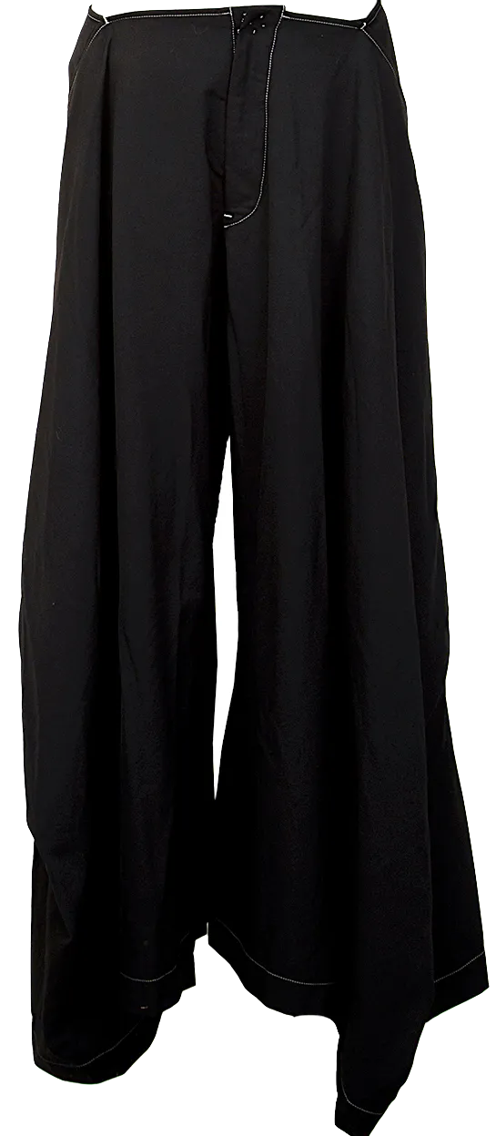 YOHJI YAMAMOTO JAPAN. Y's Black Wool Gaba Wide Pants