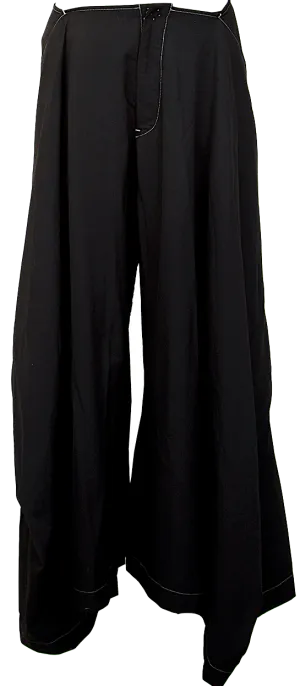 YOHJI YAMAMOTO JAPAN. Y's Black Wool Gaba Wide Pants