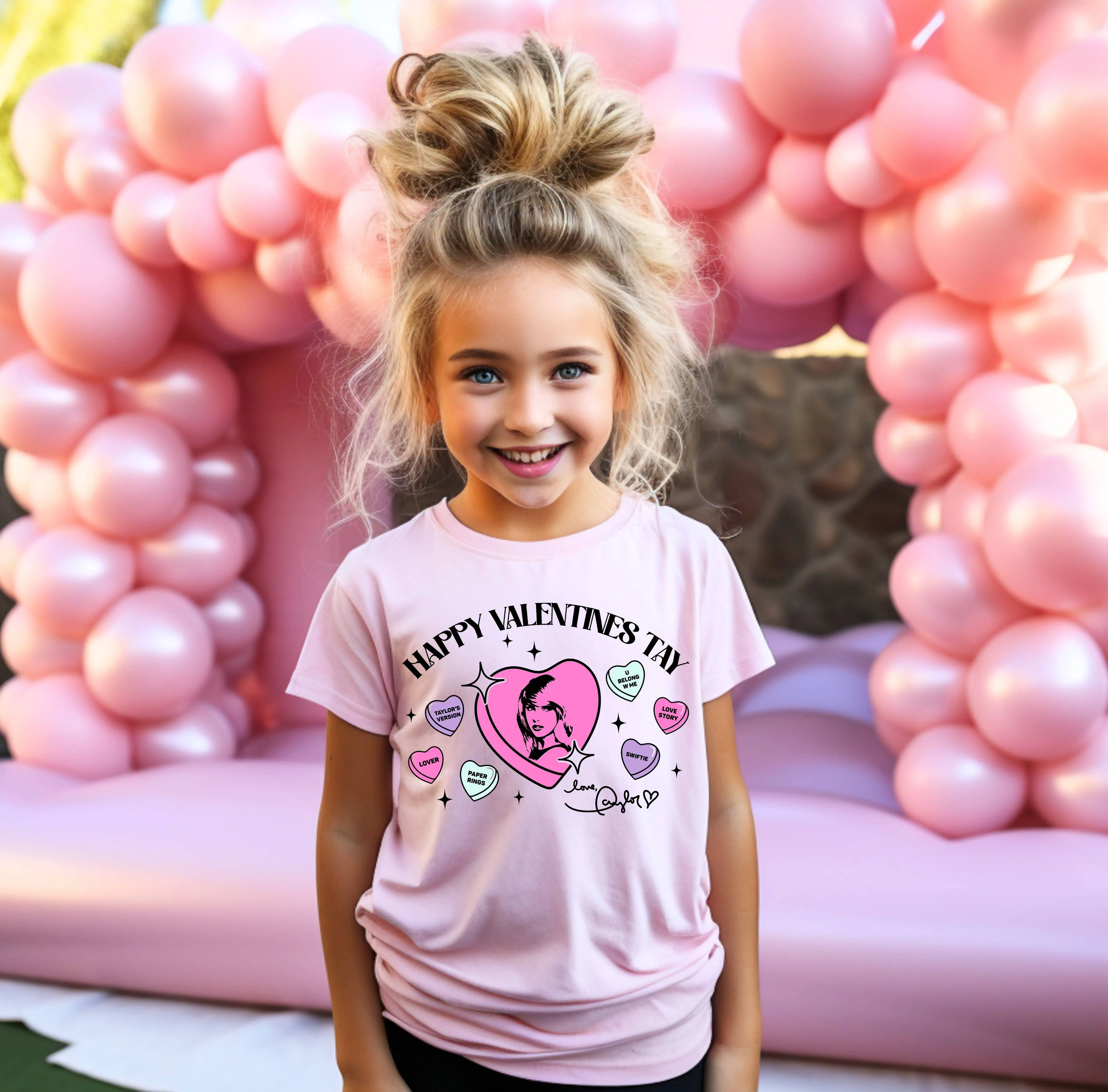 Youth Happy Valentine's Tay Candy Heart Tee