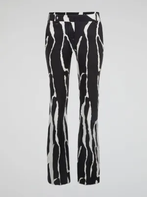 Zebra Print Wide Leg Pants