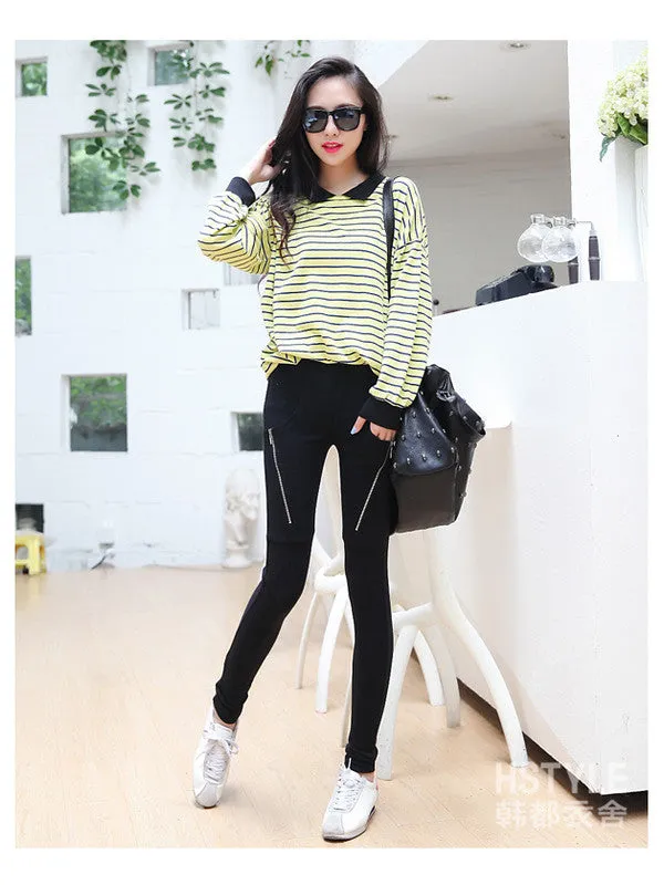 zipper pockets skinny leggings