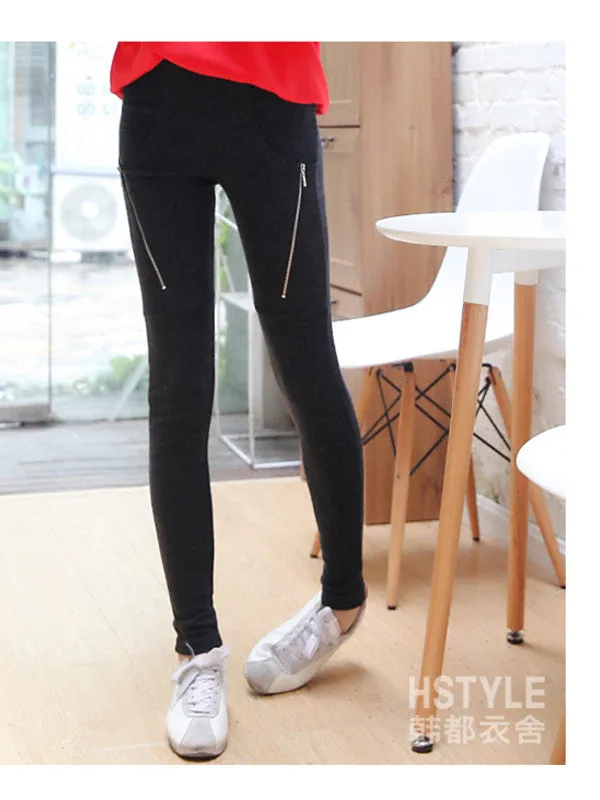 zipper pockets skinny leggings