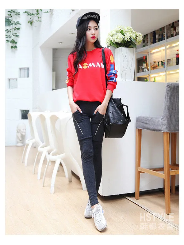 zipper pockets skinny leggings