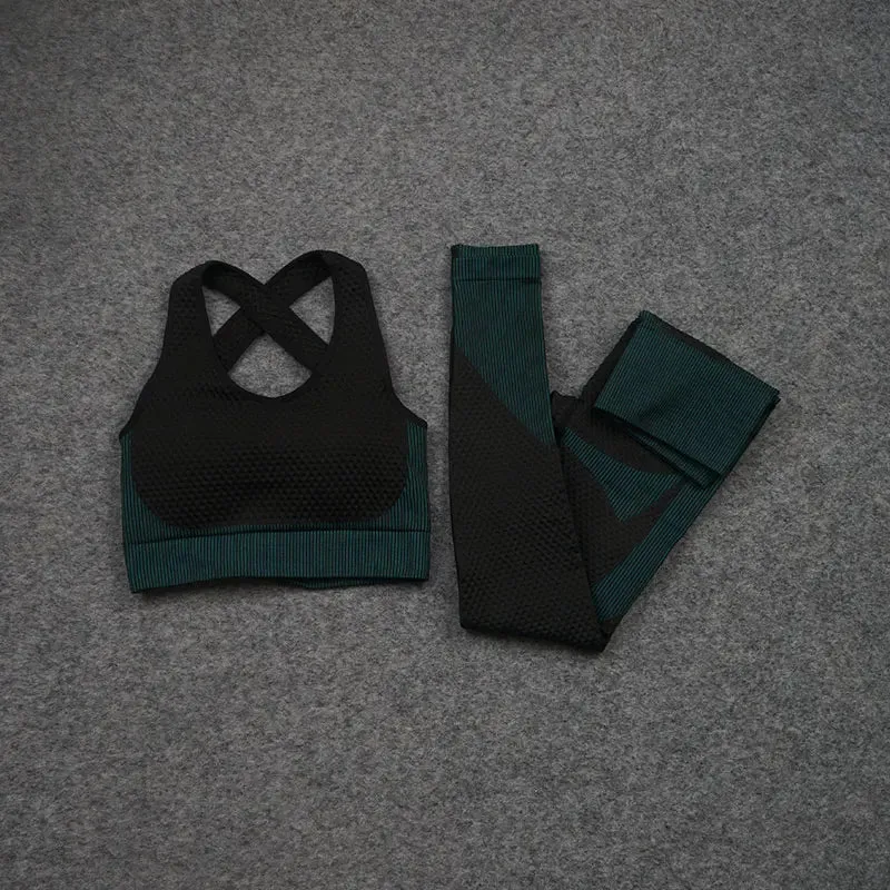 Zipper Seamless Yoga Set for Women - High Waist Leggings and Fitness Sports Suits