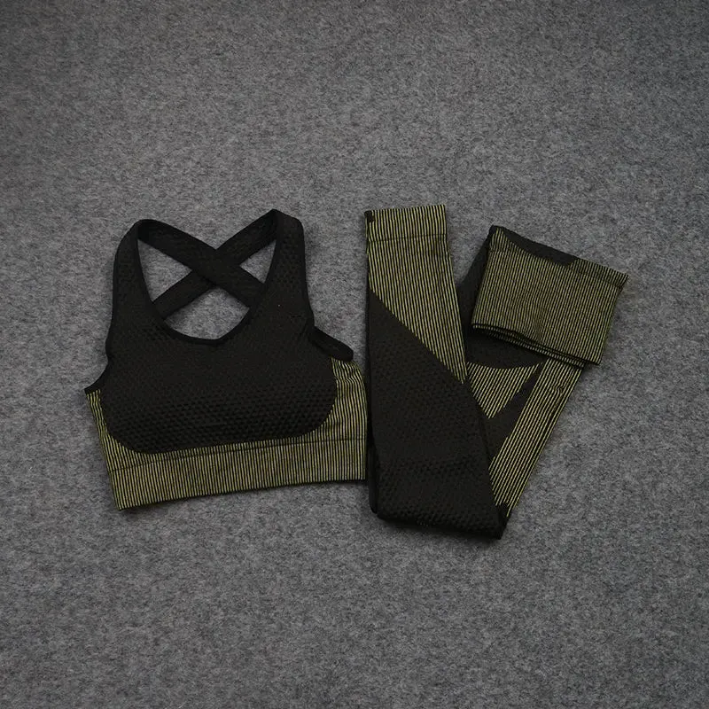 Zipper Seamless Yoga Set for Women - High Waist Leggings and Fitness Sports Suits