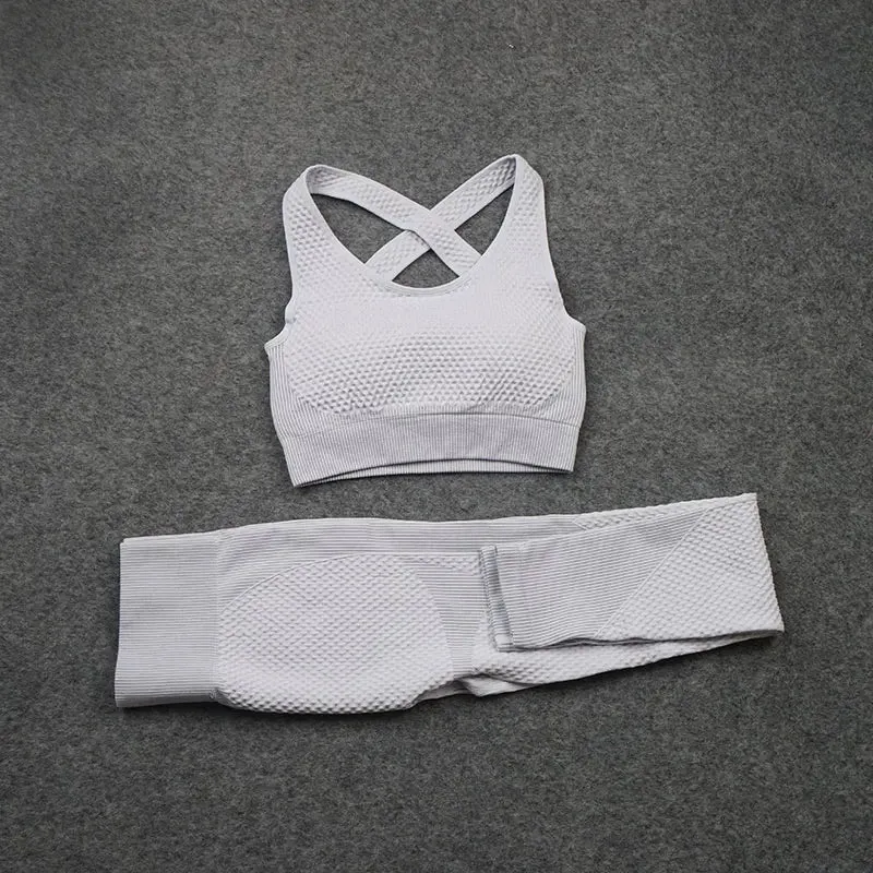 Zipper Seamless Yoga Set for Women - High Waist Leggings and Fitness Sports Suits